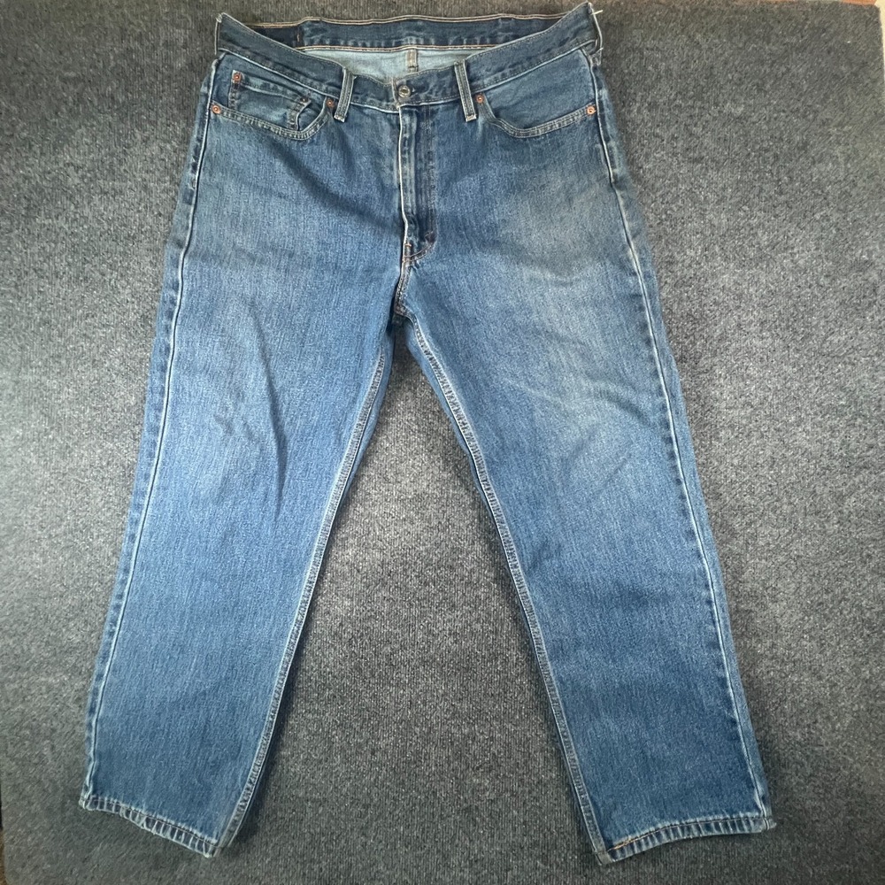 Levi's 550 Jeans Men 39x29.5 Blue Denim Cotton Straight Leg Mid Rise Relaxed Fit